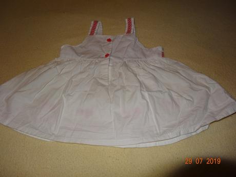 Plátěné šaty třešínky vel. 62 - 68, 62