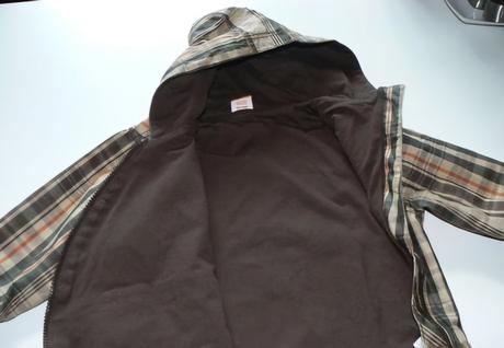 Pogumovaná bunda se šikmým zipem podšitá bavlnou, mini mode,92