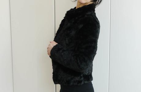 Kratky kabatek kozisek cerny vel. 34-36 h&m, h&m,36