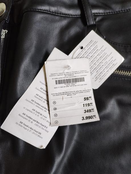 Dámské koženkové kalhoty vel m 38, kik,m