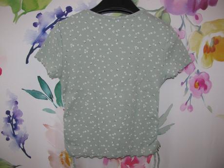 Dívčí kratší řádkované pružné tričko h&m, h&m,140
