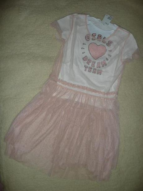 Letní šaty hm tutu srdce vel 14 +, h&m,164 / 170 / 176