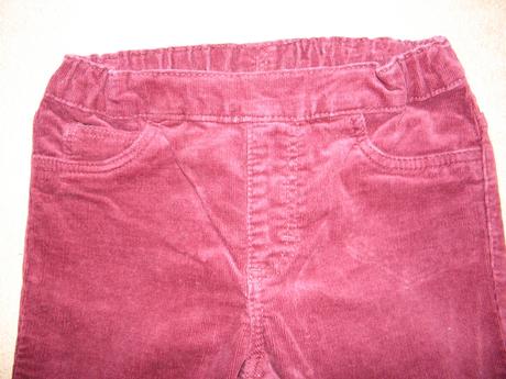 Vínové dívčí úzké manžestráky zn. h&m vel.128, h&m,128