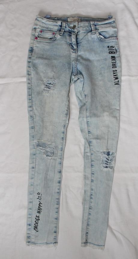 Ub50. správné trhané džíny 11-12 let, next,152