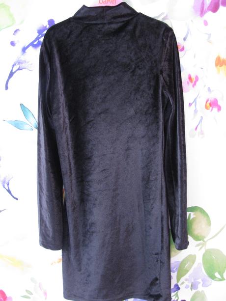 Černé velurové elastické mini šaty-malé černé, matalan,140