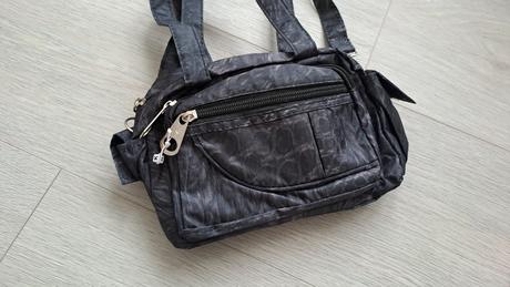 Dívčí černo-šedá kabelka do ruky nebo na rameno, 