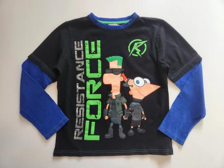 Phineas a ferb triko s dlouhým rukávem vel. 152, disney,152
