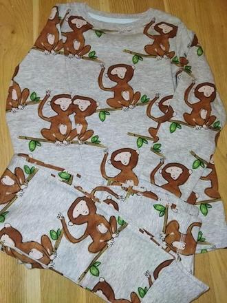 Šedé pyžamo s opičky opicí 110 next, next,110