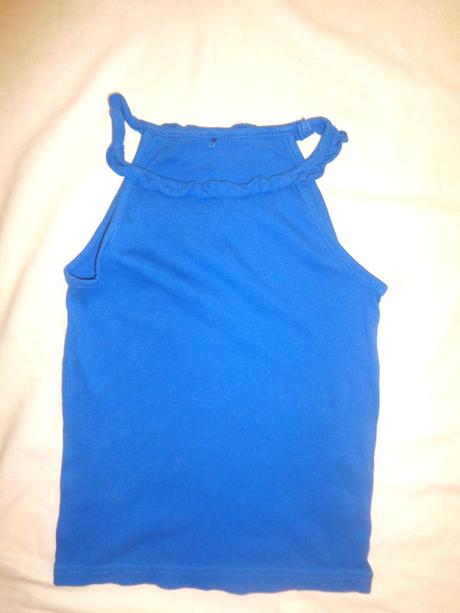 Modré žebrované letní tílko s volánkem, george,128