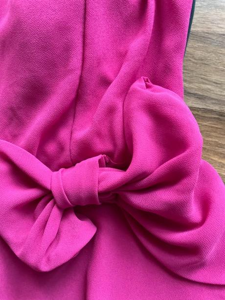 Černo růžové minišaty s mašlí, vel xs/s, itálie, xs