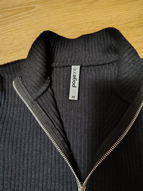 Dívčí/ženský svetr žebrovaný černý na zip takko xs, takko,xs