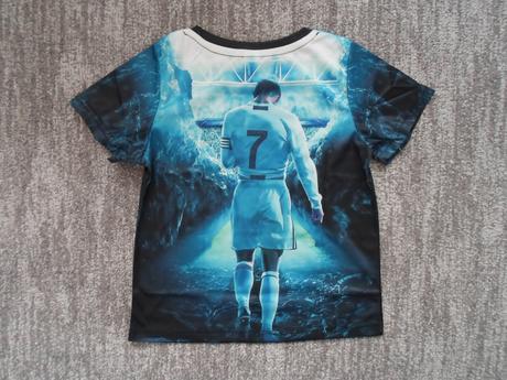 Modré tričko triko krátký rukáv ronaldo, 104