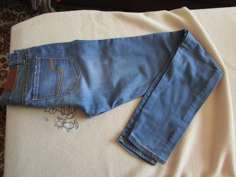 Pěkné modré elast. rifle zn. amisu, vel. s, amisu,s