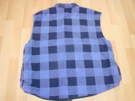 Vesta zateplená - károvaná, fialová, vel. l/xl, l