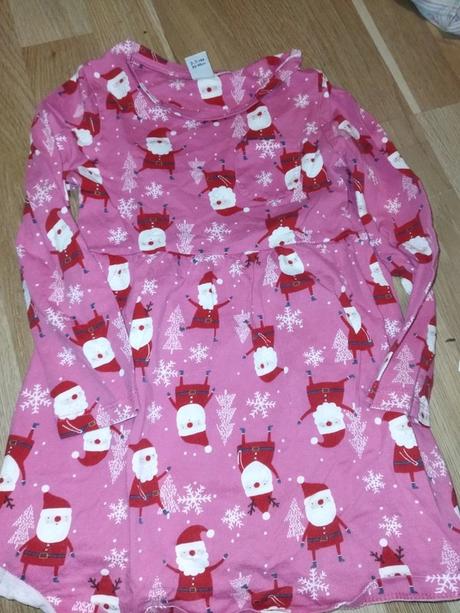 Vánoční růžové šaty se santem 98 tu, 98