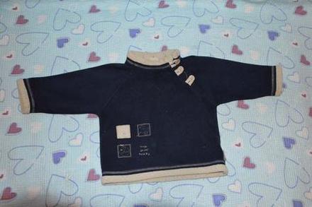 Fleeska, modrá teplá mikina, fleesová, 74