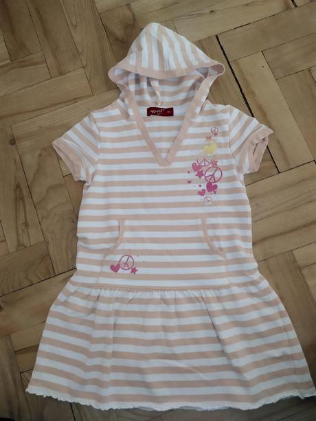 Pruhované šaty s kapucí, wolf,122