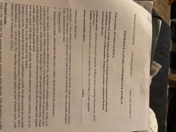 Roztroušená skleróza a klinická studie. Máte zkušenost?