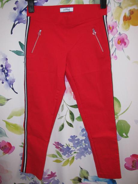 Elastické kotníkové kalhoty s galonovými pruhy, tchibo,38