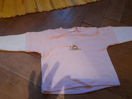 Růžové tričko s oslíkem bavlněné, 74