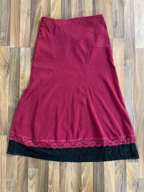 Vínová maxisukně s krajkou, vel m/l, bhs, bhs,l