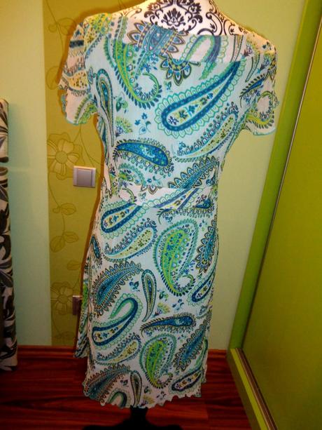 Nádherné bílotyrkysové šaty, esprit,42