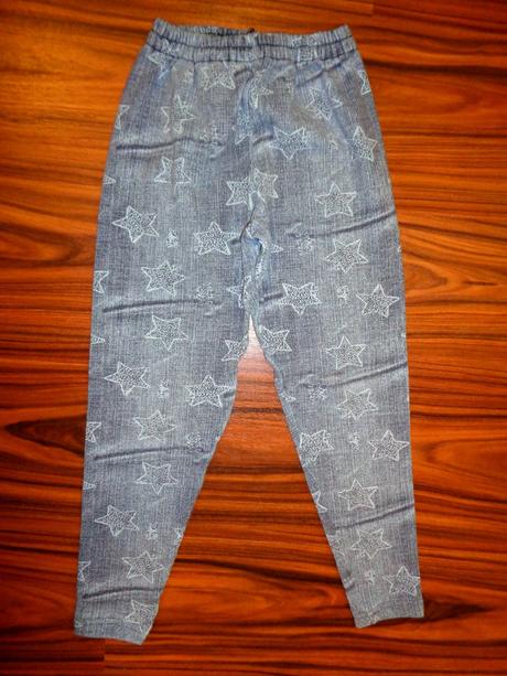 Luxusní teplé hvězdičkové legíny alá riflovina, 128