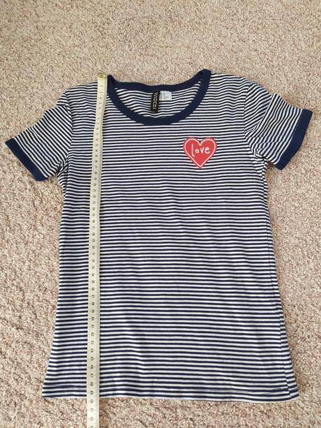 Modrobílé pruhované tričko, xs