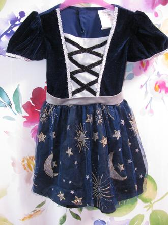 Kostým-tmavě modré šaty noční obloha, čarodějka, 