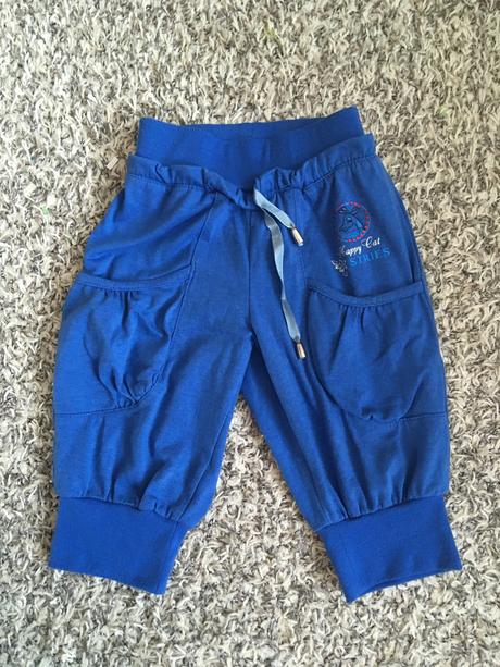 Modré kraťasy až tříčtvrťáky (vel. 98/104), 98