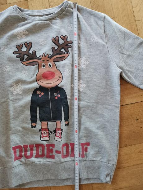 Mikina vánoční motiv sob vel. 152, 152