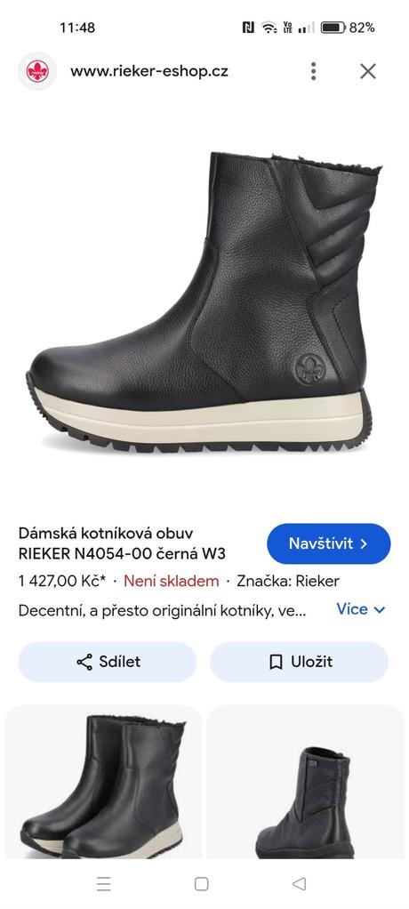 Dámské zimní boty rieker, 38/39, rieker,39