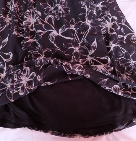 Dámské černé květované šaty 3/4 rukáv esmara, esmara,52