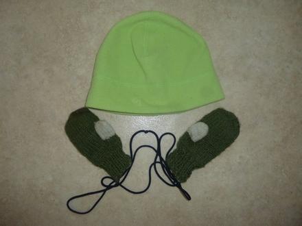 Fleecová čepice + rukavice, vel. 122/128, 122