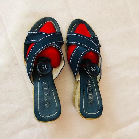 Pantofle modre na klinu vel.36, 36