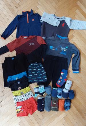 Triko, mikina, tepláky, slipy, ponožky, čepice, 104–116