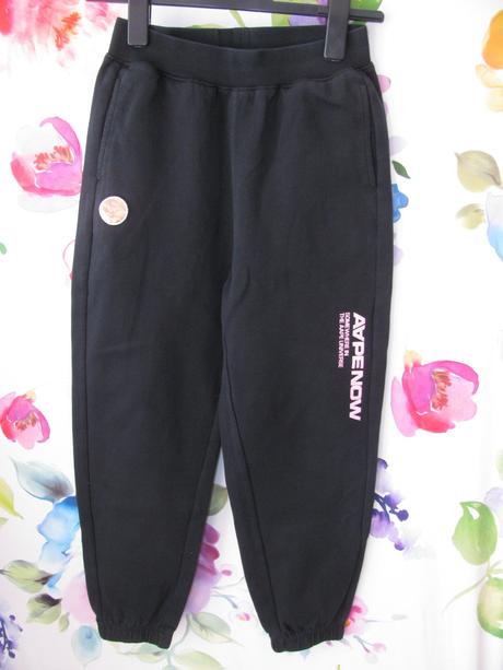 Dětské černé bavlněné tepláky aape bathing ape, 152