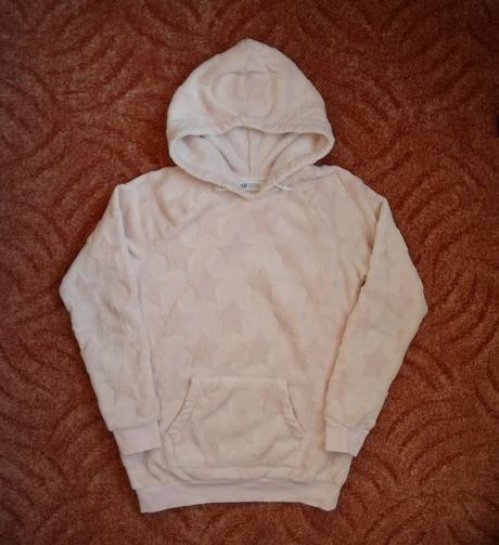 Růžová mikina mikinka s kapucí, h&m,146