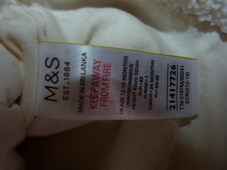 Jaro/podzim kabátek vel. 86, marks & spencer,86