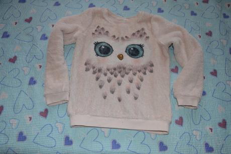 Koukavá chlupatková mikina mikinka s flitry, h&m,140