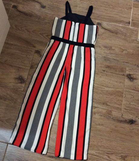 Kalhotový overal s proužkem, 128