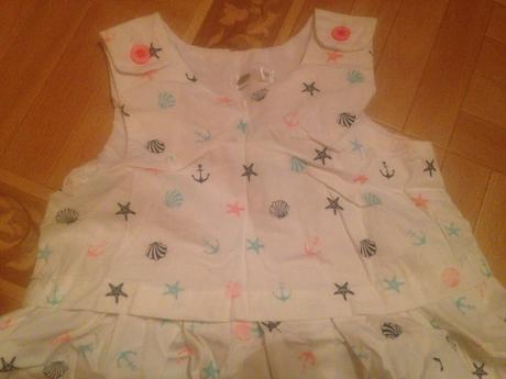 Nové dívčí šaty mušle, kotvy, hvězdice vl. 86 - 92, pepco,86
