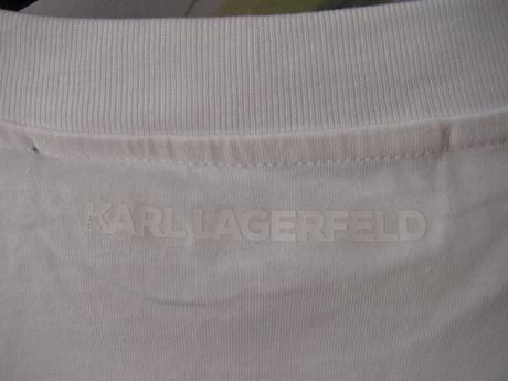Bavlněné bílé tričko s potiskem karl lagerfeld, xl