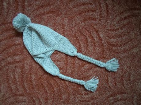 Šedá zimní čepice čepička ušanka háčkovaná, 110