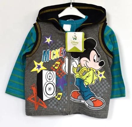 Tričko a vesta vel. 6 - 9 m, disney,74