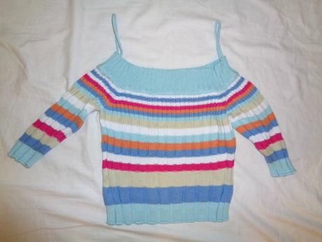 Nádherný pruhovaný přízový svetr, 110