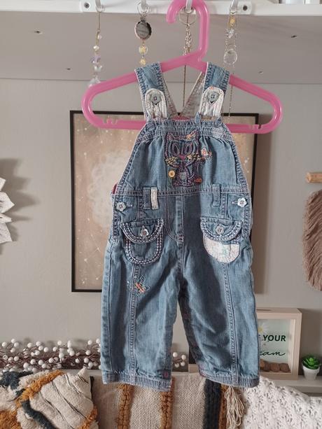 Džíny s laclem + pruhovaný svetr 68/74, next,68