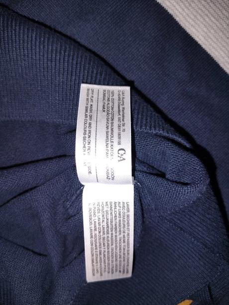 Chlapecký pletený svetr c&a 158/164 tm. modrý, c&a,158