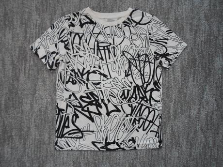 Bílé tričko triko krátký rukáv, h&m,146