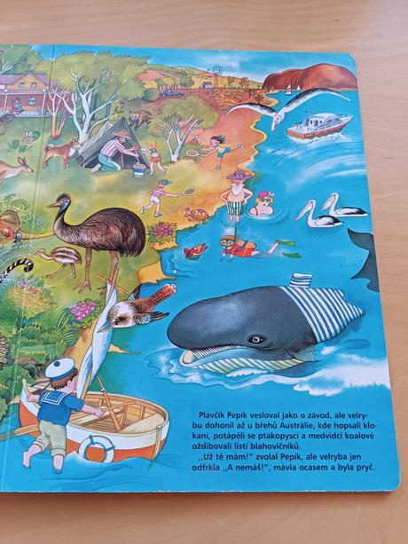 Velké leporelo se zvířátky velryba a pruhované ..., 